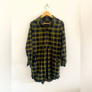 Banana Republic green check shirt dress.